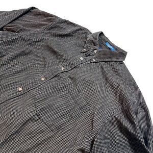 Pendleton Mens Black/Brown Houndstooth Soft Flannel Button Down Shirt- Large